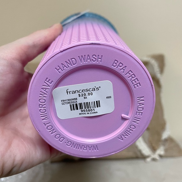 Two-Tone Pink and Blue Square Cut Tumbler/Cup - Picture 4 of 4